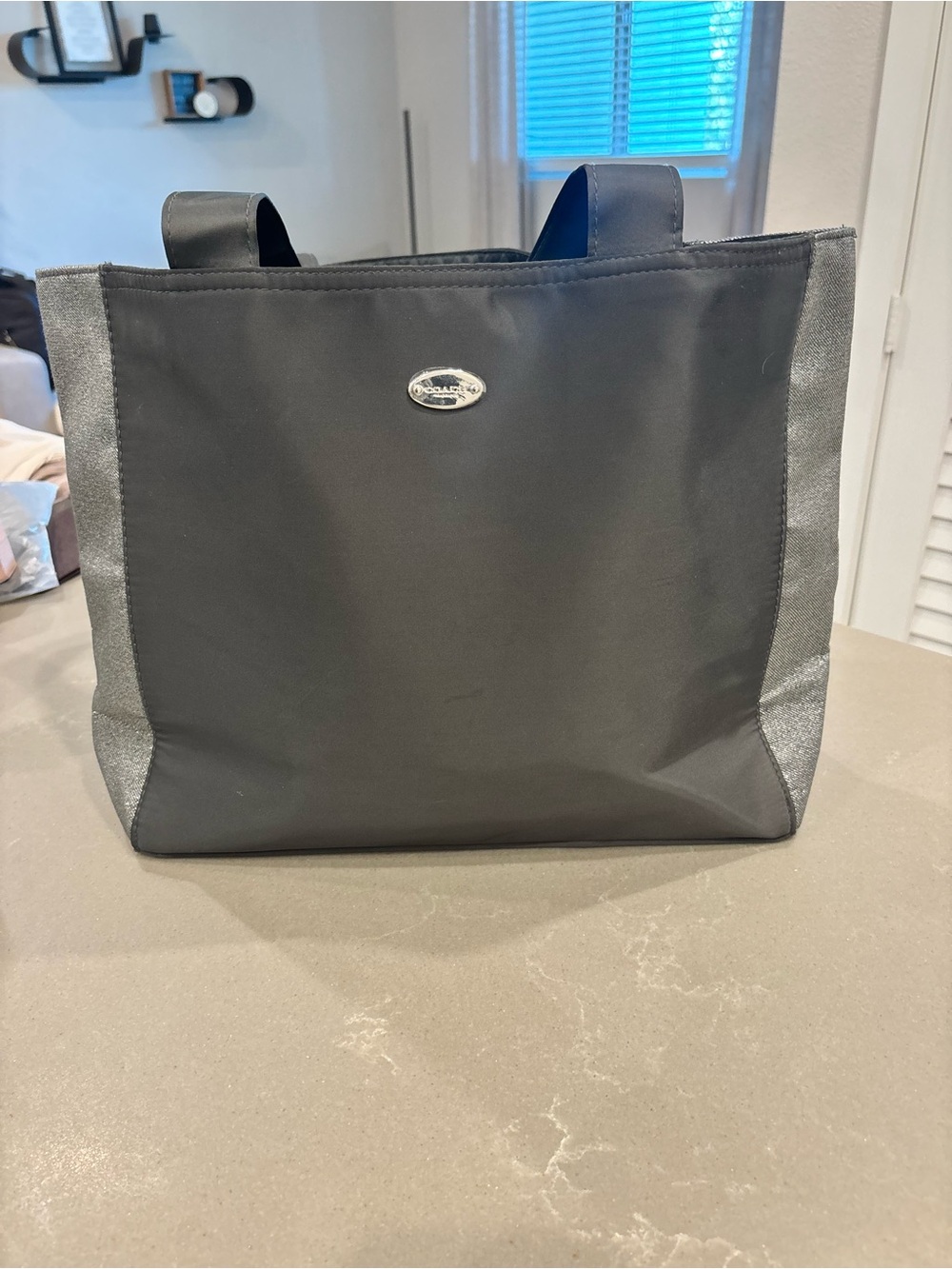Coach GWP Black Tote Bag with Silver Accents